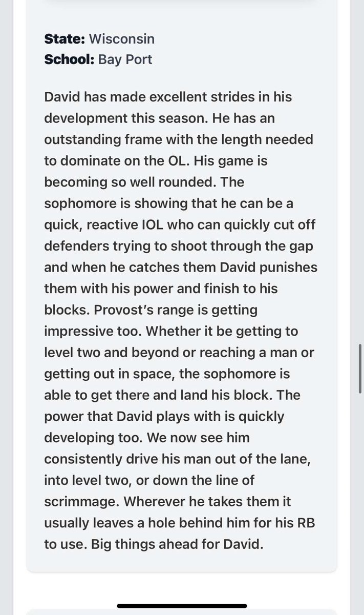 David Provost (@david_provost77) on Twitter photo Thanks for the write up <a href="/MJ_NFLDraft/">Mark Johnson</a>. What a great way to end our season as State Champions!!!
<a href="/KyleSteuck58/">Kyle Steuck</a> <a href="/BayPortFootbal1/">Bay Port Football</a> <a href="/CoachJorgyBP/">Matthew Jorgensen</a> <a href="/CoachJorgy/">Steven Jorgensen</a> Thanks for the write up <a href="/MJ_NFLDraft/">Mark Johnson</a>. What a great way to end our season as State Champions!!!
<a href="/KyleSteuck58/">Kyle Steuck</a> <a href="/BayPortFootbal1/">Bay Port Football</a> <a href="/CoachJorgyBP/">Matthew Jorgensen</a> <a href="/CoachJorgy/">Steven Jorgensen</a>
