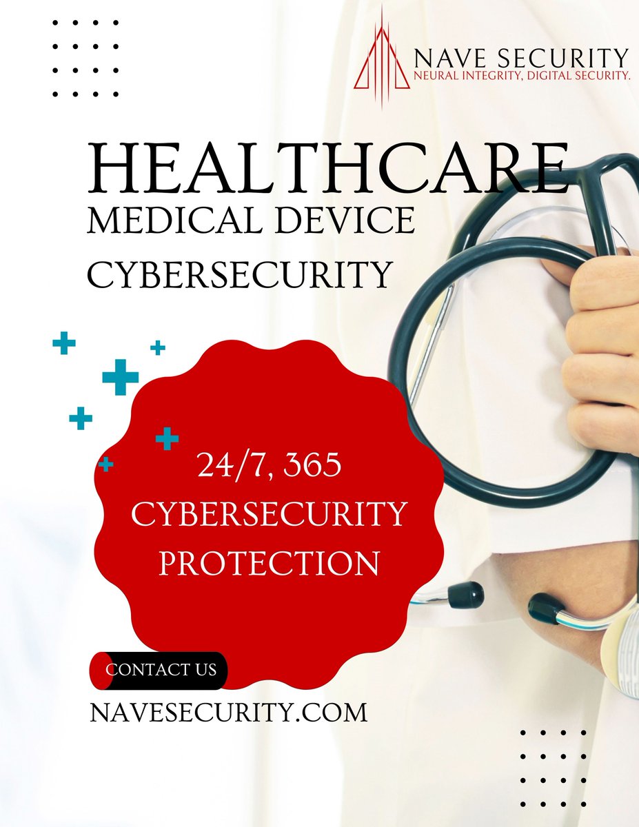 NaveSecurity's tweet photo. Is your medical device cybersecurity up to standard?
With ongoing cyber threats, constant protection for your healthcare devices is essential. We provide 24/7 cybersecurity solutions to keep your systems secure and your patients safe.
#MedicalDeviceSecurity #HealthCybersecurity https://t.co/bP5Wk2rc8t