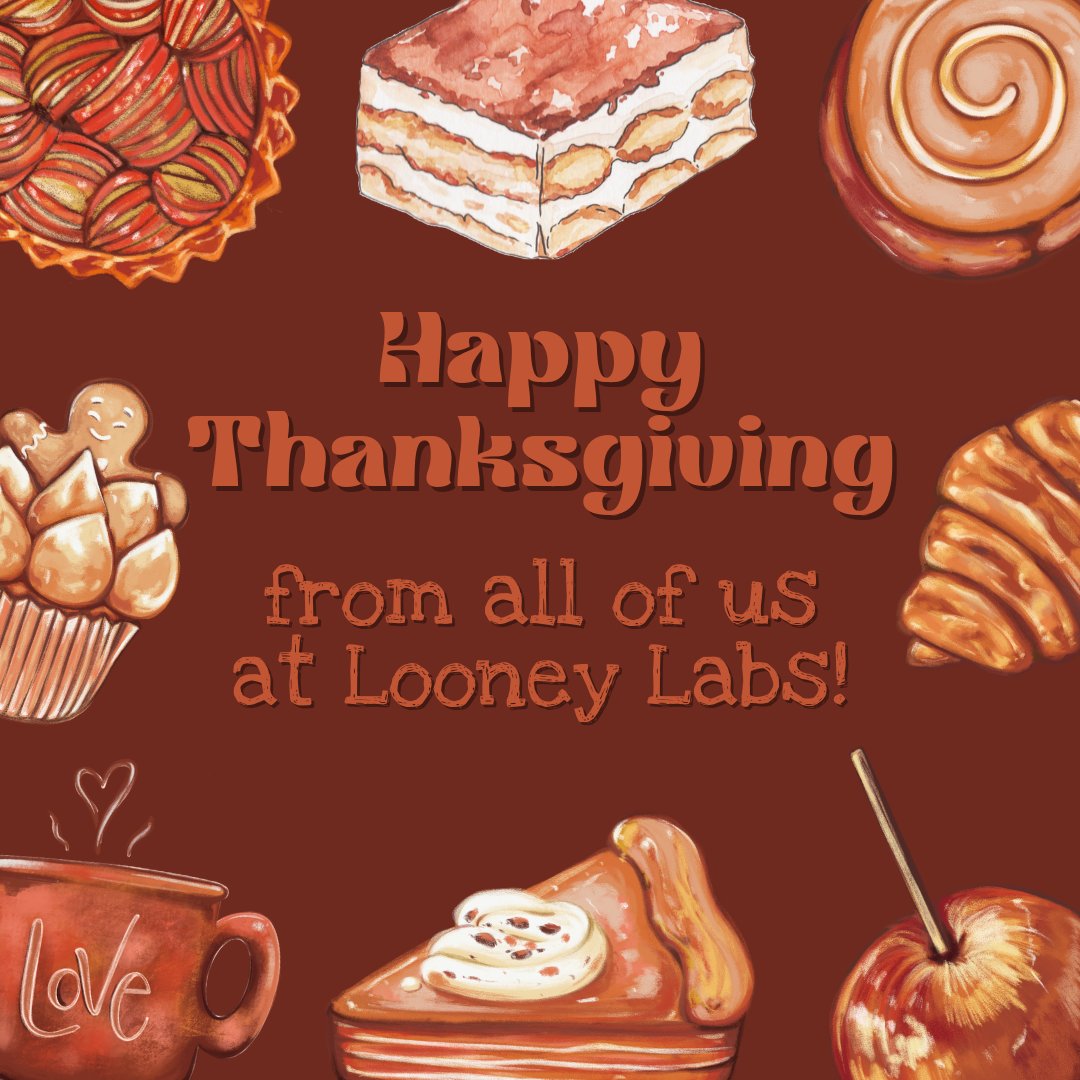 LooneyLabs's tweet photo. As we take time to give thanks this time of year, everyone here at Looney Labs wants to say how grateful we are that you are a part of our community. Thank you for joining us on this sweet journey for another year! #HappyThanksgiving #JustDesserts #ItsAllAboutTheSides #TurkeyToo https://t.co/ZPyi1yy6ml