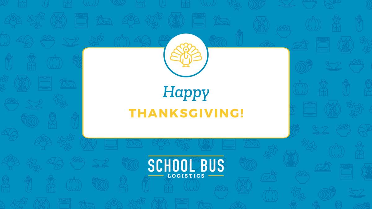 SchBusLogistics's tweet image. 🍂🦃 Wishing you a #HappyThanksgiving! We hope you enjoy the school break and get to spent time with loved ones. Wishing you a day filled with good food, great company, and plenty of reasons to be thankful. #schoolbusrouting #schooltransportation