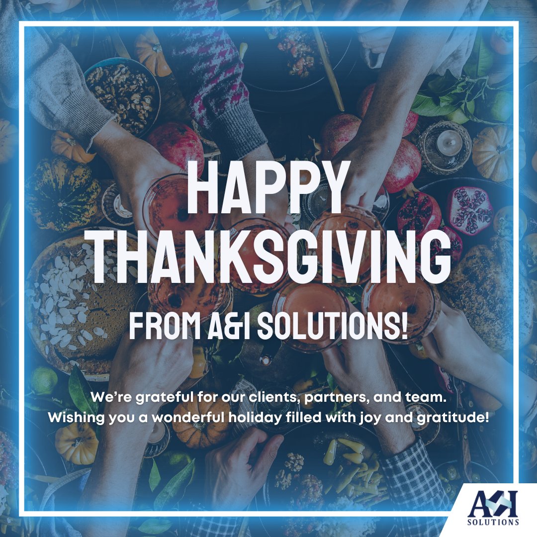 🍁 This Thanksgiving, we’re grateful for our incredible clients and partners who trust A&amp;I Solutions &amp; Broadcom to support their IT needs and drive innovation. 

We’re thankful to be part of your journey toward excellence. Happy Thanksgiving! 🦃