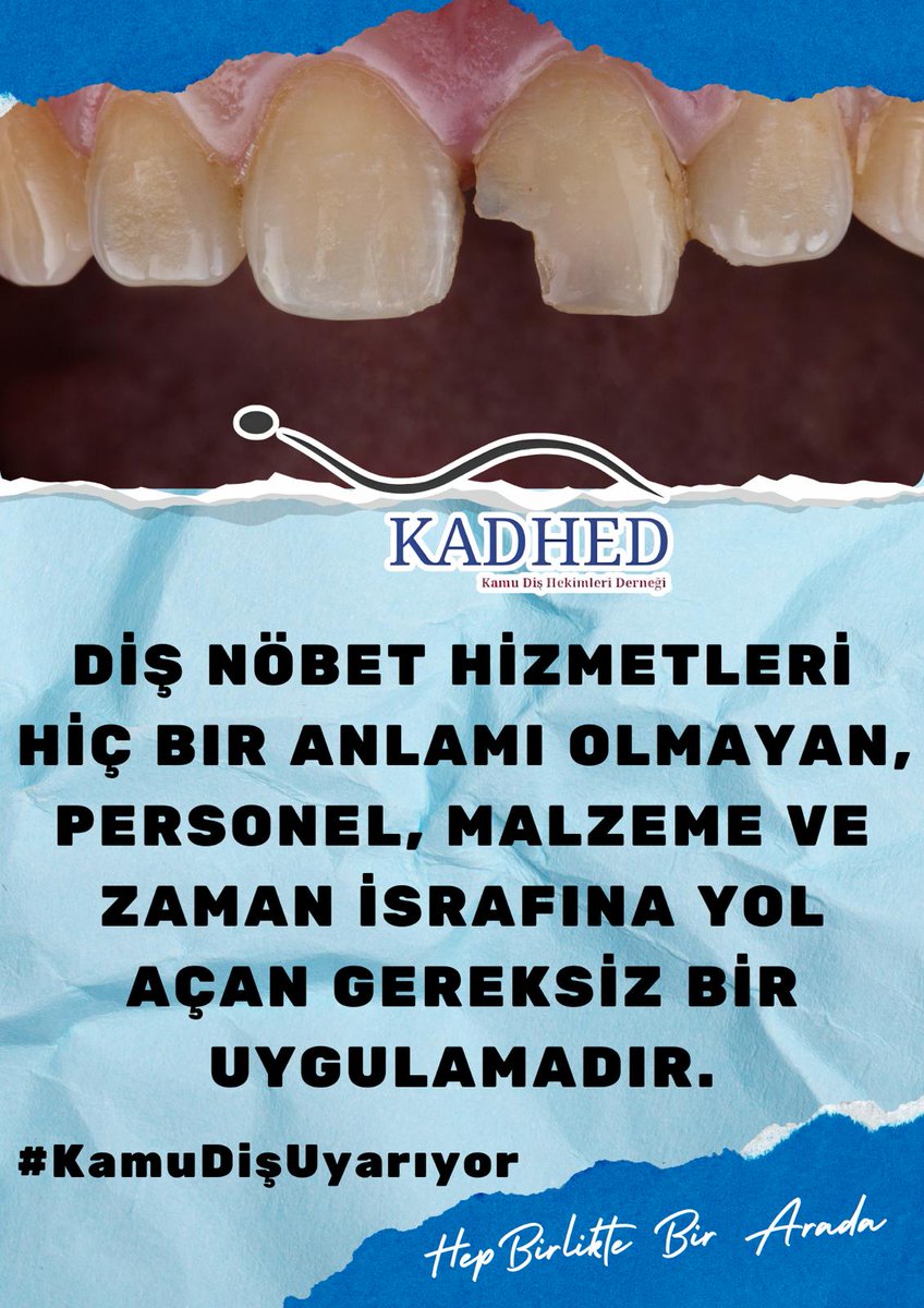 #KamuDişUyarıyor
<a href="/saglikbakanligi/">T.C. Sağlık Bakanlığı</a> <a href="/drmemisoglu/">Prof. Dr. Kemal Memişoğlu</a>
<a href="/suayipbirinci/">Doç. Dr. Şuayıp Birinci</a> <a href="/sbkhgm/">Kamu Hastaneleri Genel Müdürlüğü</a> <a href="/tcbestepe/">T.C. Cumhurbaşkanlığı</a> <a href="/RTErdogan/">Recep Tayyip Erdoğan</a> <a href="/Akparti/">AK Parti</a> <a href="/MHP_Bilgi/">MHP</a> <a href="/dbdevletbahceli/">Devlet Bahçeli</a> <a href="/herkesicinCHP/">CHP 🇹🇷</a> <a href="/eczozgurozel/">Özgür Özel</a> <a href="/gamzeilgezdi/">Dr. Gamze Akkuş İlgezdi</a> <a href="/dtcuneytaldemir/">Dt. Cüneyt Aldemir 🇹🇷</a> <a href="/TBMMresmi/">TBMM</a> <a href="/KamuEtikKurulu/">T.C. Kamu Görevlileri Etik Kurulu</a> <a href="/TC_icisleri/">T.C. İçişleri Bakanlığı</a> <a href="/AliYerlikaya/">Ali Yerlikaya</a> <a href="/hekimsen/">Hekimsen</a> <a href="/hekim_birligi/">Hekim Birliği</a> <a href="/dhainternet/">Demirören Haber Ajansı</a>