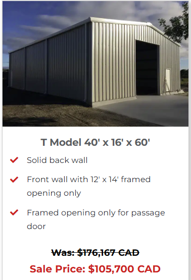 Its that time of the year again. Don't get scammed buying a "Black friday deal" on a metal building system. I can sell the exact same building, with more features, delivered to your farm for 30k less from the discounted price just with standard pricing. These aren't on sale!
