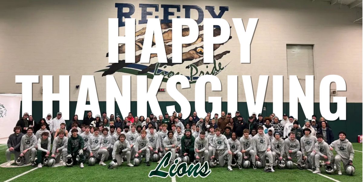 Reedy HS FB Recruiting (@rhs_fbrecruits) on Twitter photo From The Reedy Football Family:
We are thankful for the opportunity to practice on this Thanksgiving & for everyone that has made this season & this program special as a whole!
<a href="/ReedyBooster/">Reedy Booster Club</a> <a href="/ReedyLions/">Reedy High School</a> <a href="/ReedyATraining/">Reedy Athletic Training</a> <a href="/ReedyHSCheer/">Reedy HS Cheer</a> <a href="/ReedySapphires/">Reedy Sapphires</a> <a href="/ReedyBand/">Reedy Band</a> From The Reedy Football Family:
We are thankful for the opportunity to practice on this Thanksgiving & for everyone that has made this season & this program special as a whole!
<a href="/ReedyBooster/">Reedy Booster Club</a> <a href="/ReedyLions/">Reedy High School</a> <a href="/ReedyATraining/">Reedy Athletic Training</a> <a href="/ReedyHSCheer/">Reedy HS Cheer</a> <a href="/ReedySapphires/">Reedy Sapphires</a> <a href="/ReedyBand/">Reedy Band</a>