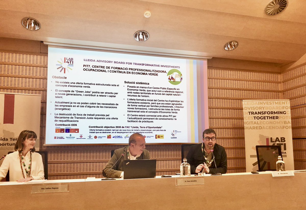 smmaccoolleida1's tweet photo. @CCOOLleida conjuntament amb @etlleida i @coell_org presenta el Projecte d’innovació Transformativa de CENTRE DE FORMACIÓ PROFESSIONAL, OCUPACIONAL I CONTÍNUA EN ECONOMÍA VERDA 
per a nous llocs de treball de nous models Industrials, prod alimentaria i energia sostenible a LLeida https://t.co/6FKyDegjdQ
