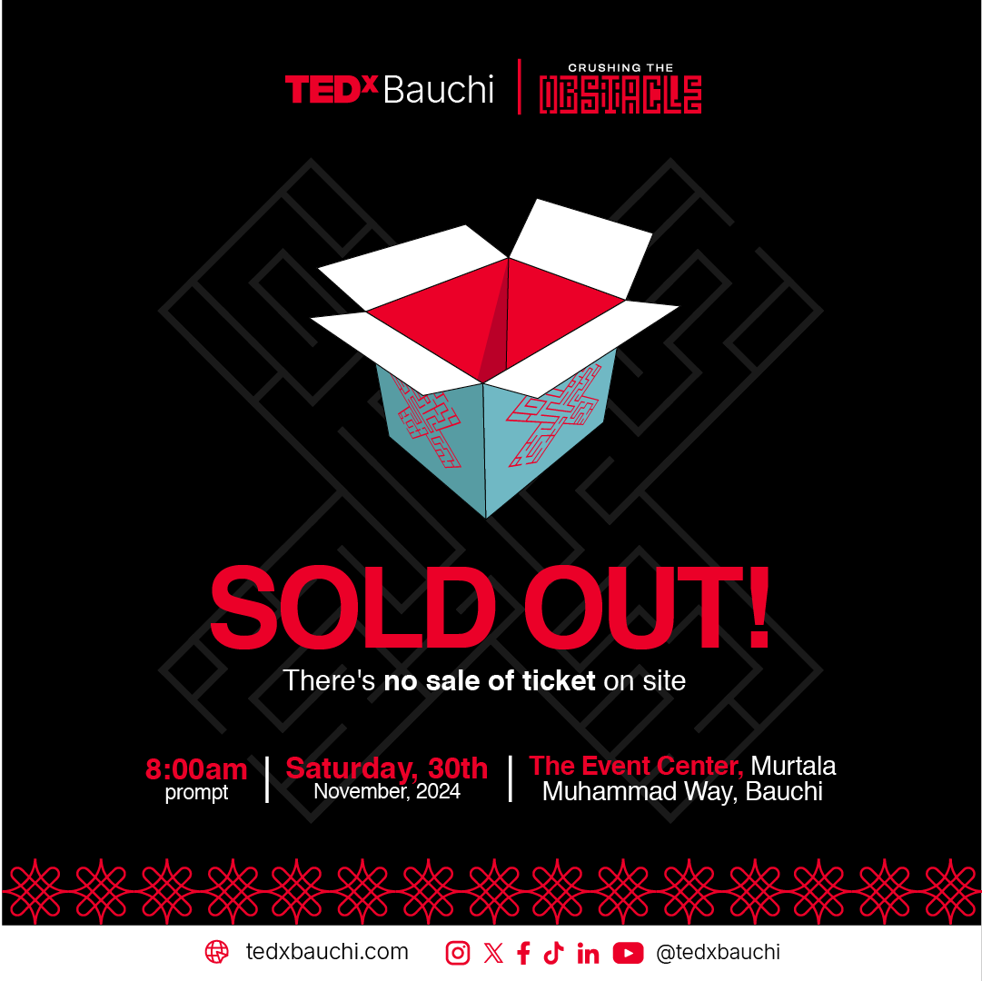 TedxBauchi's tweet photo. Only two days left until the amazing TEDx Bauchi event! 🎉 Here’s what you need to know:

1. Mark your calendars! The event is happening on November 30th—just one day packed with inspiration and ideas!

2. All tickets are officially sold out, and there won’t be any available https://t.co/VoWFXMlVPw