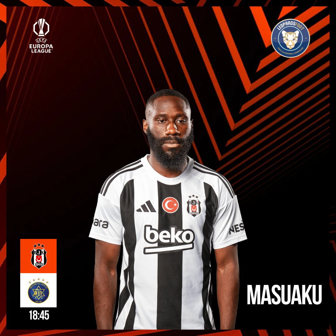 leopardsfoot's tweet photo. 🐆 Les Léopards en Ligue Europa 🇪🇺⚽️

⚫️ Arthur Masuaku et Besiktas affronteront le Maccabi Tel-Aviv à partir de 18H45’

🟡 À 21H00’, Noah Sadiki et l’Union Saint-Gilloise seront reçus par Twente

#BJK #USG #UEL #congo https://t.co/NpIzSUSayJ