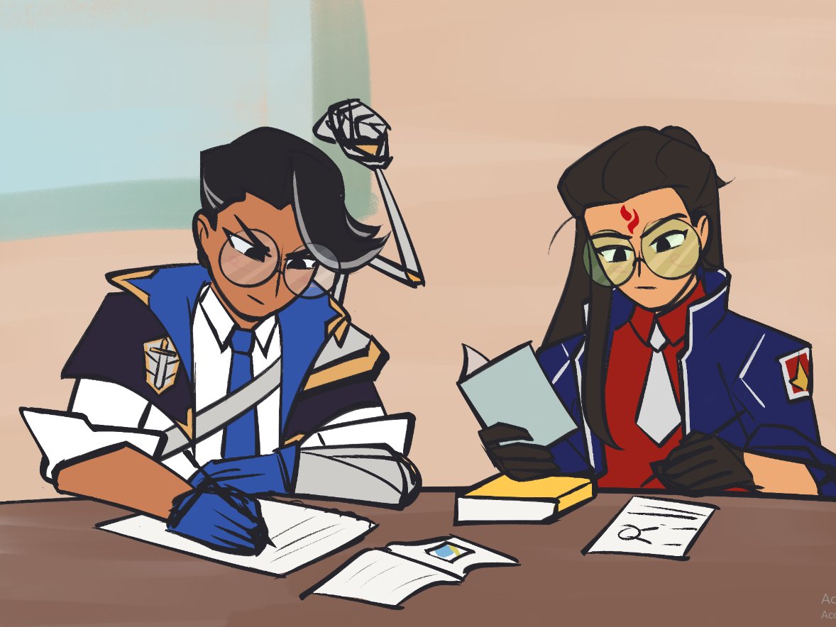 profs to be

[ battle academia AU Viktor and Yi ]
