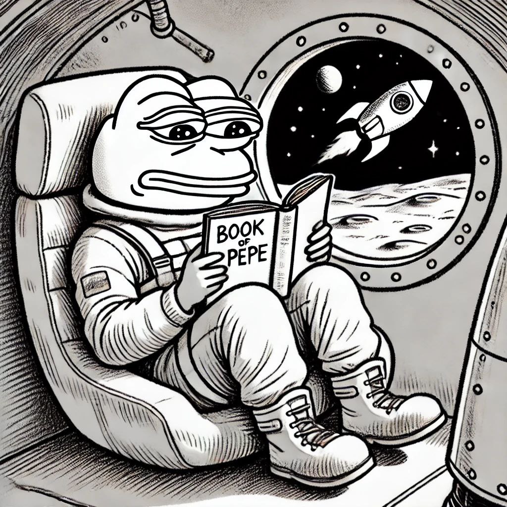 $pepe reads his favourite book while waiting on the #eth meme rally 📖🐸