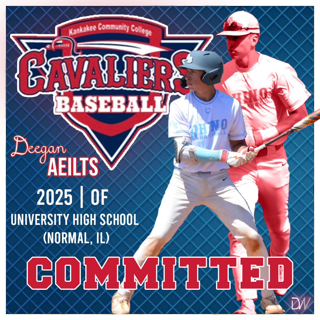 deeganaeilts08 (@deeganaeilts08) on Twitter photo I’m blessed to announce my commitment to further my academic and athletic career at Kankakee Community College. Thank you to my family, teammates, coaches, and the coaches at Kankakee for giving me this opportunity.
<a href="/PioneerDugout/">U-High Baseball</a> <a href="/RhinoBaseball/">Rhino Baseball</a> <a href="/CavaliersBSB/">Kankakee CC Baseball</a> <a href="/PrepBaseballIL/">Prep Baseball Illinois</a> I’m blessed to announce my commitment to further my academic and athletic career at Kankakee Community College. Thank you to my family, teammates, coaches, and the coaches at Kankakee for giving me this opportunity.
<a href="/PioneerDugout/">U-High Baseball</a> <a href="/RhinoBaseball/">Rhino Baseball</a> <a href="/CavaliersBSB/">Kankakee CC Baseball</a> <a href="/PrepBaseballIL/">Prep Baseball Illinois</a>