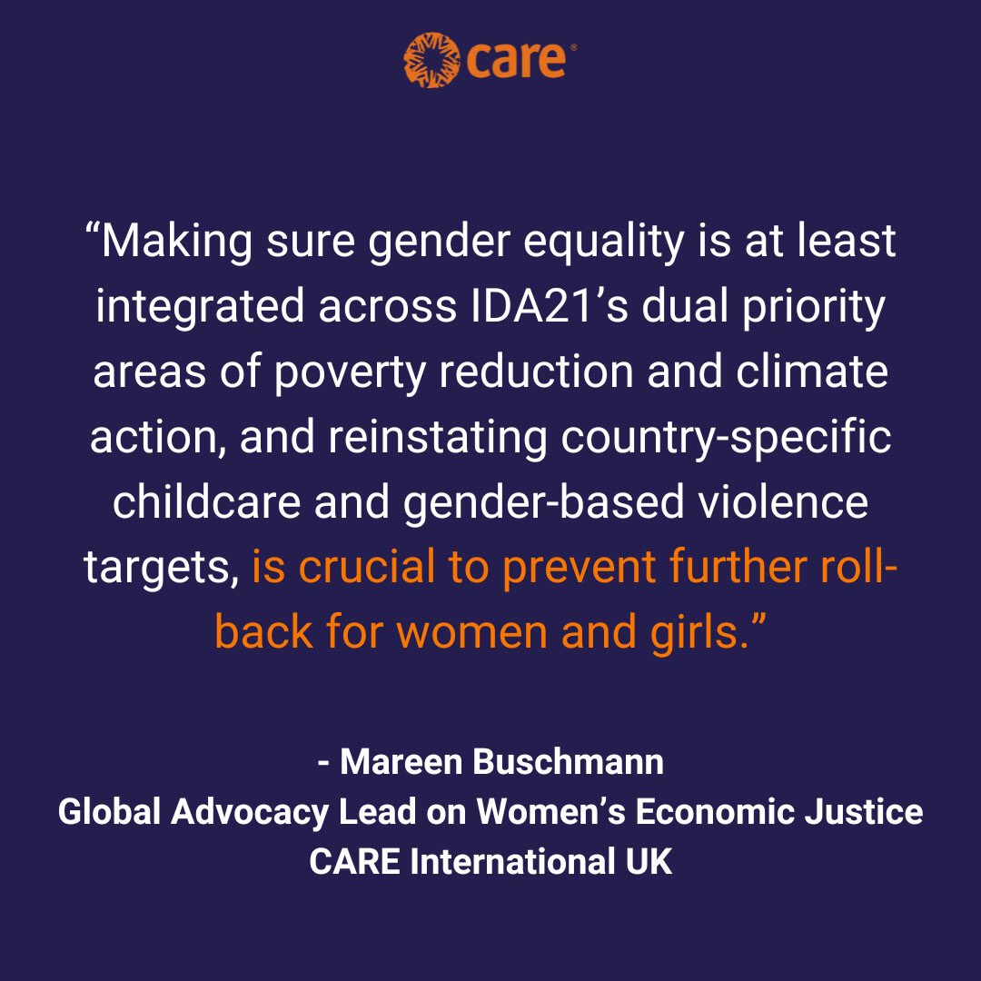 CARE International UK welcomes <a href="/FCDOGovUK/">Foreign, Commonwealth & Development Office</a> investment in <a href="/WorldBank/">World Bank</a> 
#IDA21 but urges for #GenderEquality not to be neglected.

Read our quote here: tinyurl.com/mtfkkme2