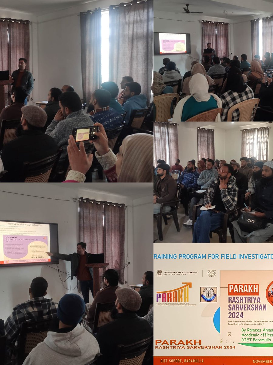 DIET_BARAMULLA's tweet photo. Rashtriye Sarvekshan 2024. 
Training Update: 3rd &amp; 4th &amp; Phase of FI Trng concluded today here in Kashmir, JK. Geared up for RS 2024 as the Men, Material &amp; Mass movement is all set into action.
@EduMinOfIndia @parakh_ncert @sakinaitoo @indranibhaduri @DCBaramulla @ddnewsSrinagar https://t.co/rIP8OkYoq8