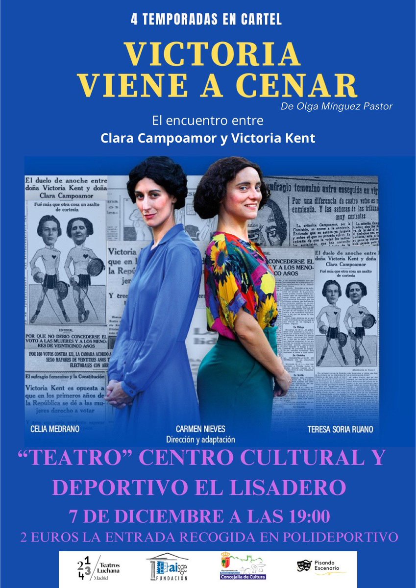 Propuesta teatral para el sábado 7 de diciembre.