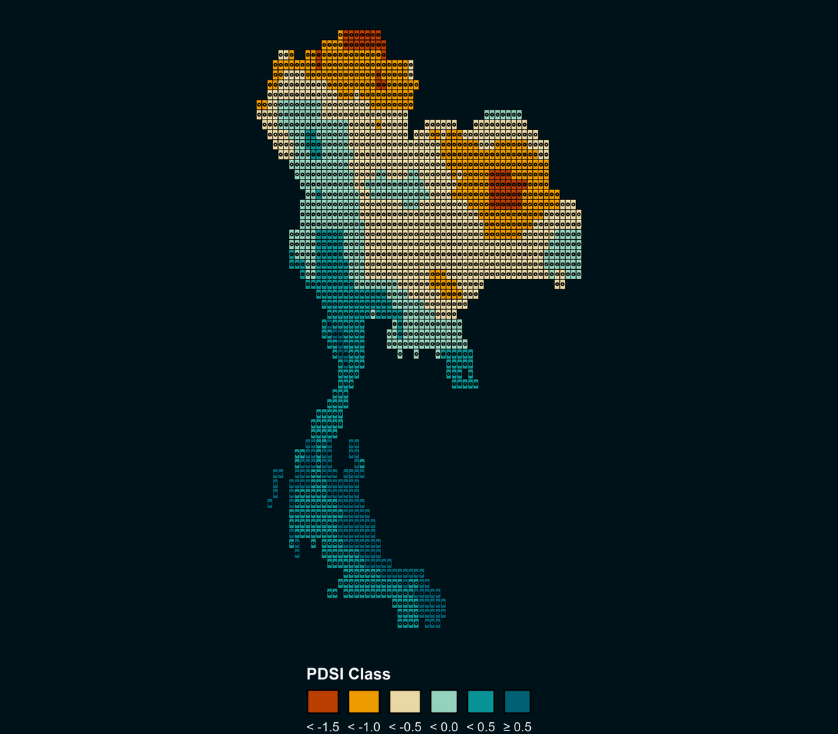 LAZARSofia1's tweet photo. Well, thank you @BjnNowak for introducing this amazing graph style to us! 🎨✨ 😍 I couldn't resist applying it to my recent work on #PDSI classification for #Thailand , and I must say , the results are striking! 🟡🔵 Truly a blend of art and science!..
#R #30DayMapChallenge https://t.co/Cj93w2mLhH