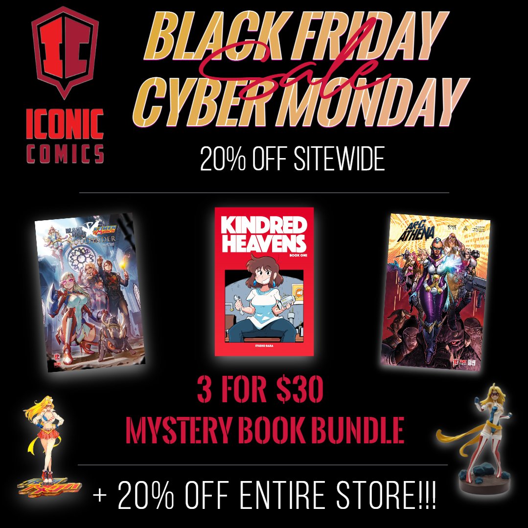 iconic_comics's tweet photo. Black Friday and Cyber Monday starting TODAY!

https://t.co/QQCuQWXKr6

#blackfriday #BlackFridayDeals  #iconiccomics #KamenAmerica #butchkilligan #arcathena #soulfinder #kindredheavens #blackhops #longharbor

@svenstoffels @kamenamerica @scott_malin @douglasernst @EricCanete https://t.co/1EvLzK0Sxh