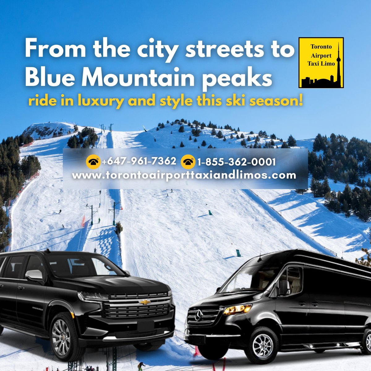 TorontoAir91020's tweet photo. โ๏ธ From the city streets to Blue Mountain peaks, experience the ultimate in luxury and style this ski season! ๐ฟโจ Whether you're chasing fresh powder or aprรจs-ski vibes, weโll get you there in comfort and class. ๐๏ธ
#LuxuryTravel #SkiSeason #BlueMountain #TorontoLimo #Chauffeur https://t.co/8IRzw5snm8
