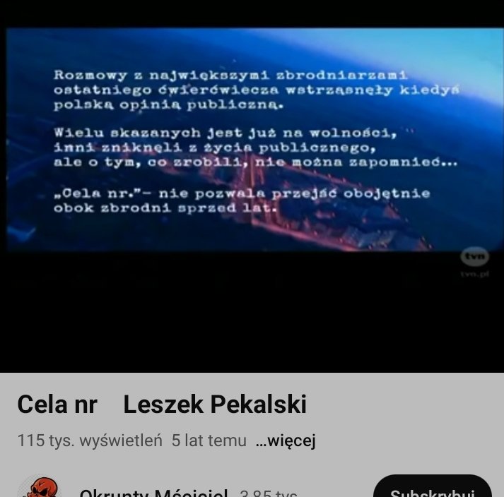 StanislawG4's tweet photo. Dla wszystkich lgbtów, podpasek, płaczków, c.peczek które się splakalały na wieść o wywiadzie z Walusiem w @OficjalneZero przez @K_Stanowski przypominam, że na TVN istniał program przeprowadzający wywiady ze skazańcami: "Cela nr."
#walus https://t.co/Fmdd16Ee1I