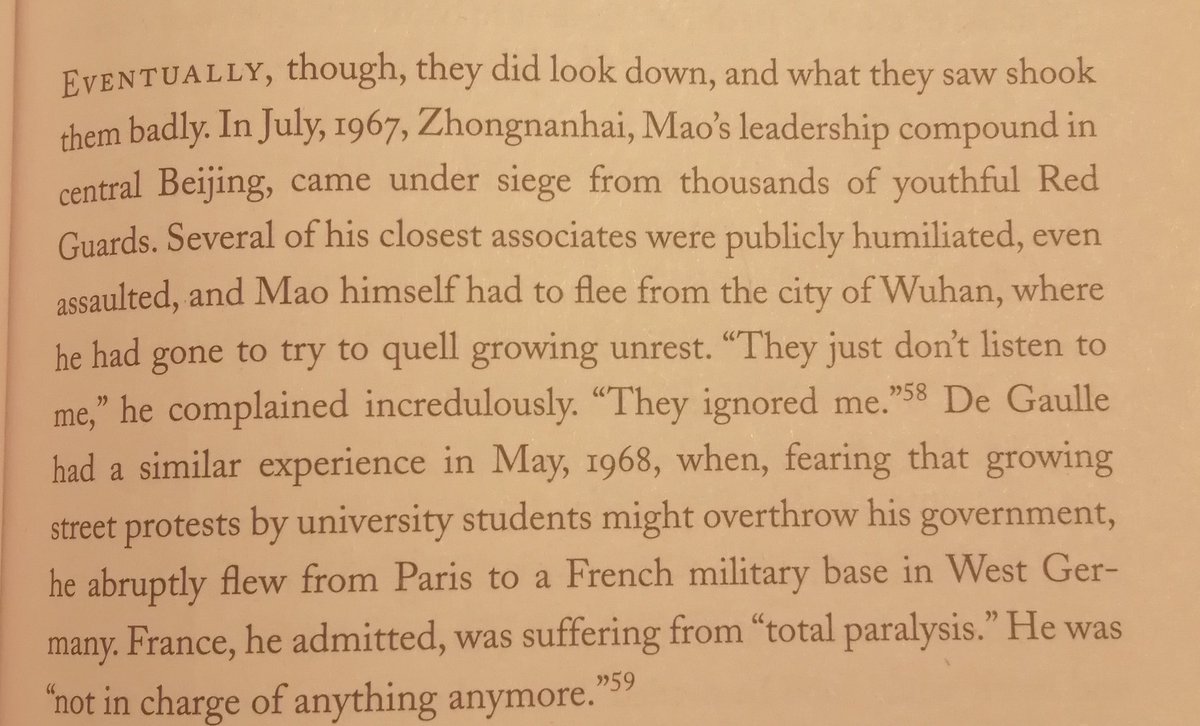 The Mao / De Gaulle parallelism in the struggle to deal with youth movements. JL Gaddis at his best!