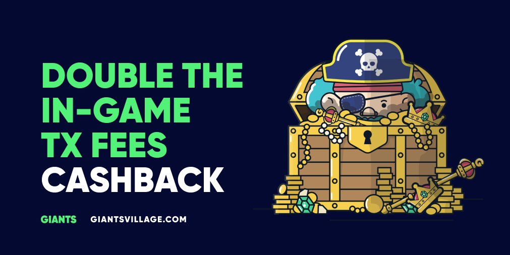 🎉 Giants Village TX Fees Cashback Campaign – Starting Tomorrow! 🎉

For the next 10 days, we’re doubling down on rewards! Here’s how:

🤑 Every day, one lucky wallet playing the game will be selected. At the end of the 10-day campaign, they will get their transaction fees