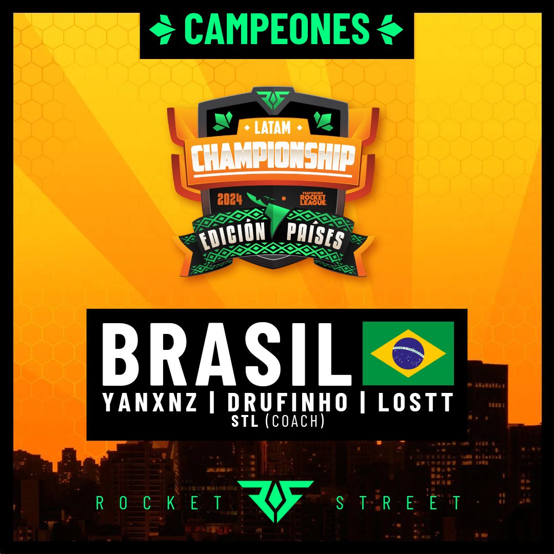 RocketStreet's tweet photo. Ayer terminó la #LATAMChampionshipEdiciónPaíses 🥲
Brasil la ganó sin ninguna duda, y por aquí debajo te dejamos los resultados 🫡👇
#LCEP #RocketStreet #Paises https://t.co/kzfxotlalN