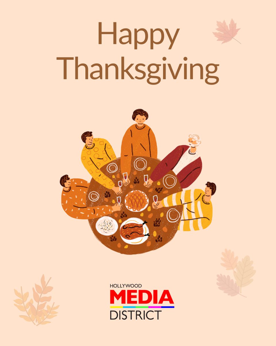 HMDBID's tweet image. Happy Thanksgiving from the Hollywood Media District! 🦃✨

Wishing you a day filled with gratitude, joy, and time with loved ones. Thank you for being part of our amazing community!

#HollywoodMediaDistrict #Thanksgiving2024