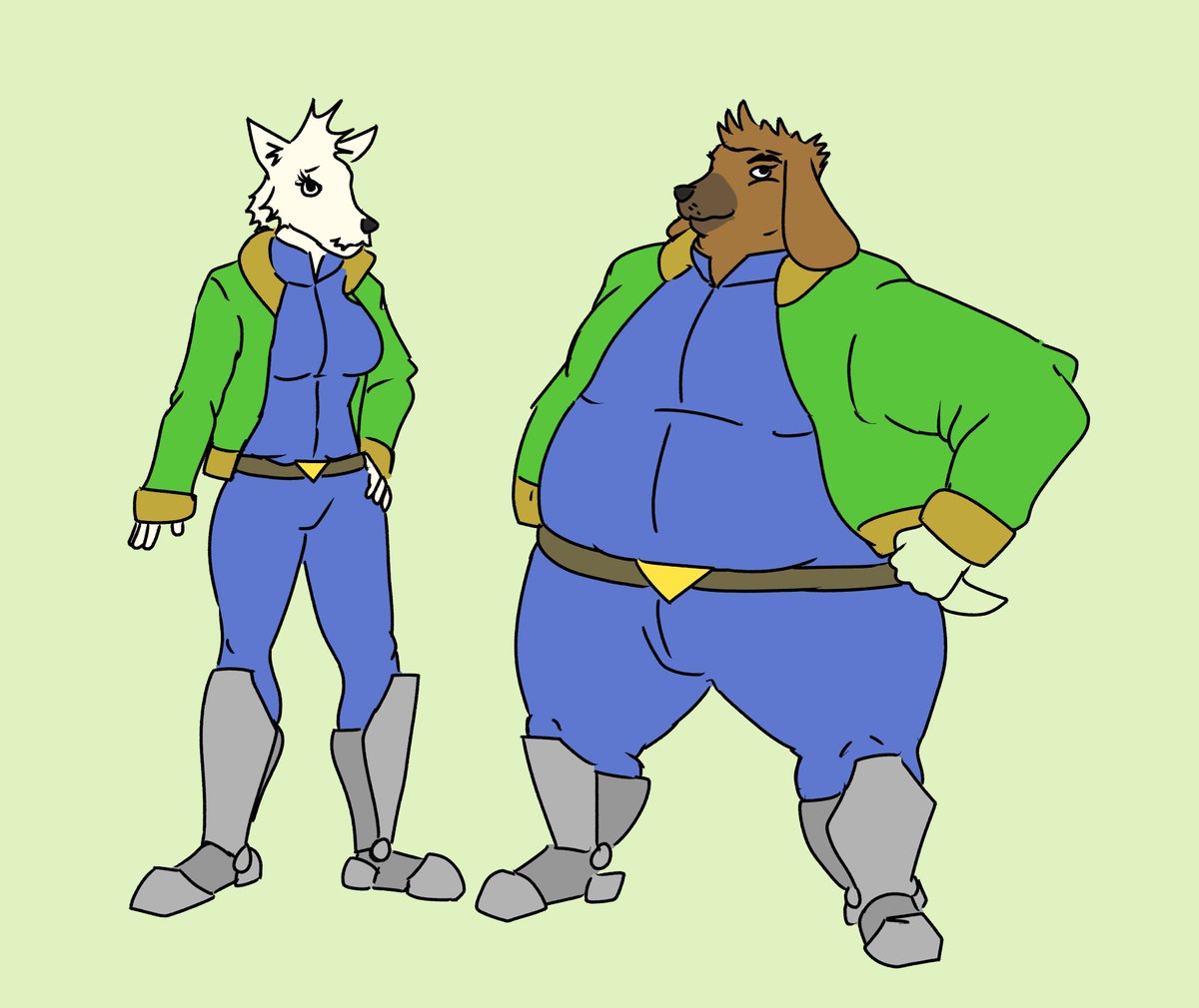 This is my starship crew! We have from the first image Jagoda the Pomeranian and Duje the Dalmatian, and the 2nd image is Jan the Japanese Spitz and Evan the bloodhound! By @Turquoisegoat2
