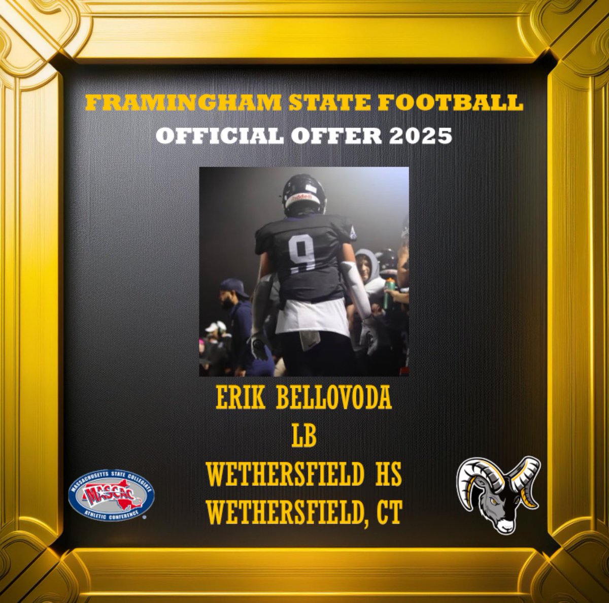 bellovodaerik_9's tweet photo. Extremely blessed to have received an offer to Framingham state!! @CoachJoePap  
@fsuramsfootball 

@McKinnonWHS 
@NextLevel_CT 
@WethersfieldEa1 https://t.co/aHQc34mjms