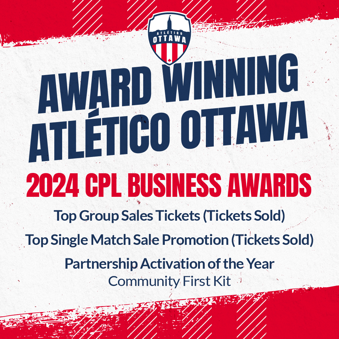 atletiOttawa's tweet photo. Atlético Ottawa wins three awards at 2024 Canadian Premier League Business Awards 🏆🏆🏆✅
Top Group Sales Tickets ✅
Top Single Match Sale Promotion ✅
Partnership Activation of the Year ✅
🔗 Read More: https://t.co/GMFo6DKZbW https://t.co/0ZNY9KnDUw