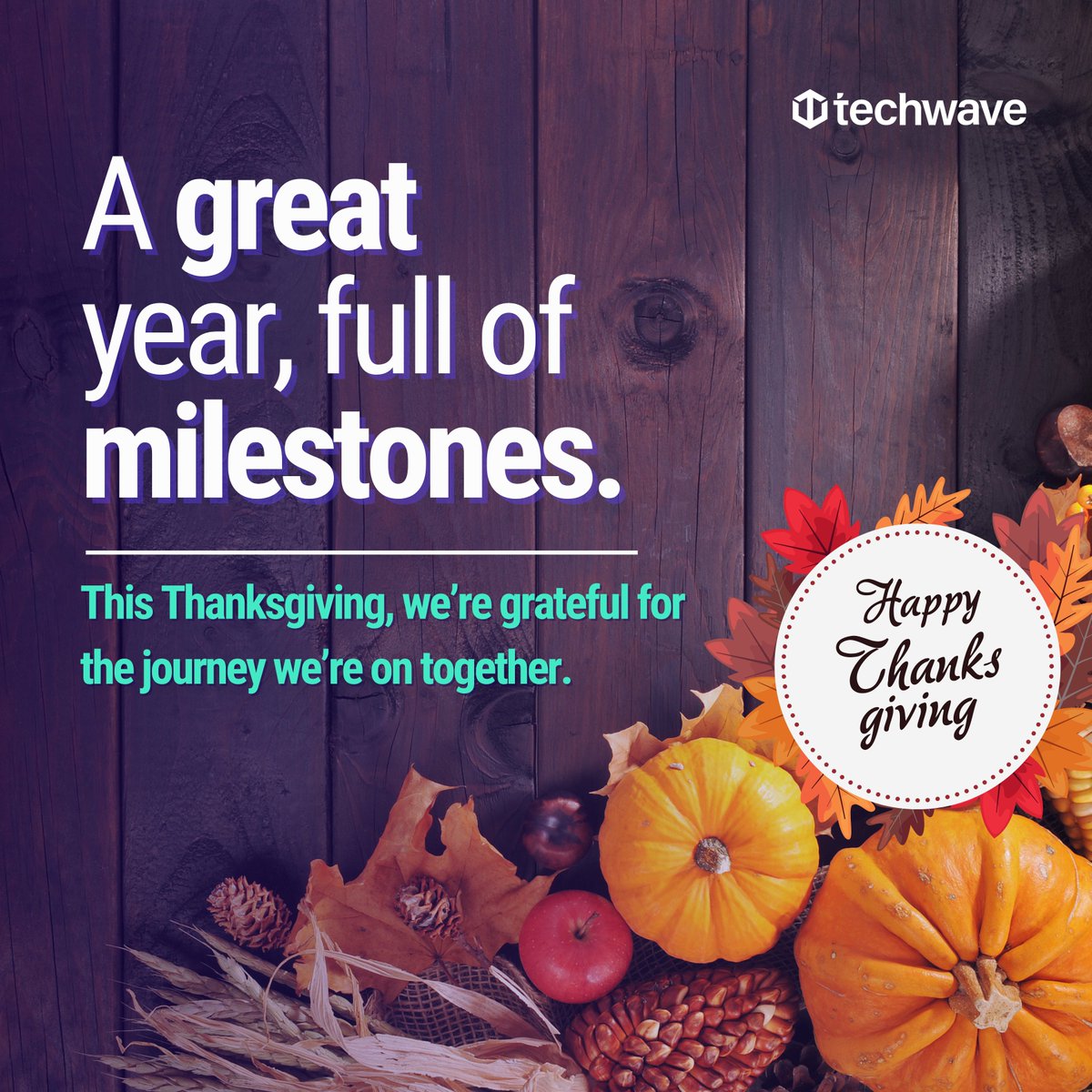 TechwaveC's tweet image. As we gather around this season, we’re reminded of the power of collaboration and gratitude. Here’s to the partnerships that fuel our success and the shared vision that drives us forward.
Wishing you all a Thanksgiving filled with gratitude and joy!
#techwave #thanksgiving