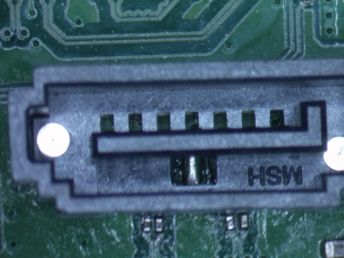 wolfpackelectro's tweet photo. XBOX Series X (XSX) SATA Connector Repair 🪛

This XSX southbridge board suffered some pad and trace damage and had some of the in series capacitors for the data lines “wacced out” like Kendrick’s mural 😂

Thankfully Wolf Pack Electronics got it repaired! 🫡 

Join The Pack! 🐺 https://t.co/zJu0yGCsML
