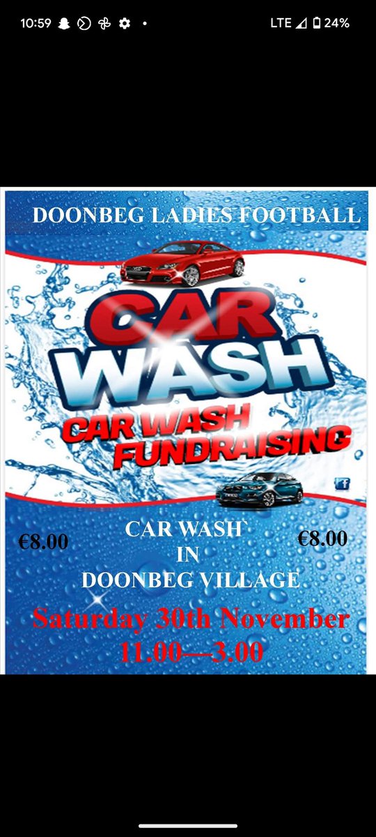 Our annual carwash will take place this Saturday 30th November in Doonbeg village from 11am until 3pm. As always, your support would be greatly appreciated 😊👍🏻