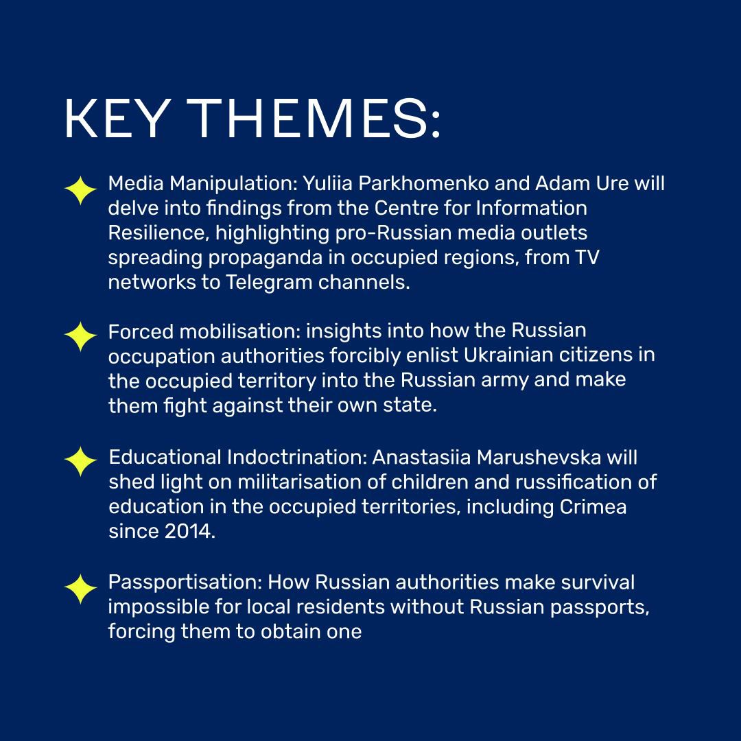 Join us for a discussion on "Russian Cognitive Occupation: Destroying Ukrainian Identity through Media, Education and Indoctrination" at <a href="/KingsCollegeLon/">King's College London</a>

🗓️10 Dec, 18:15-19:30 
📍 King’s College, Bush House, South East Entrance

Register here👇
eventbrite.co.uk/e/russian-cogn…