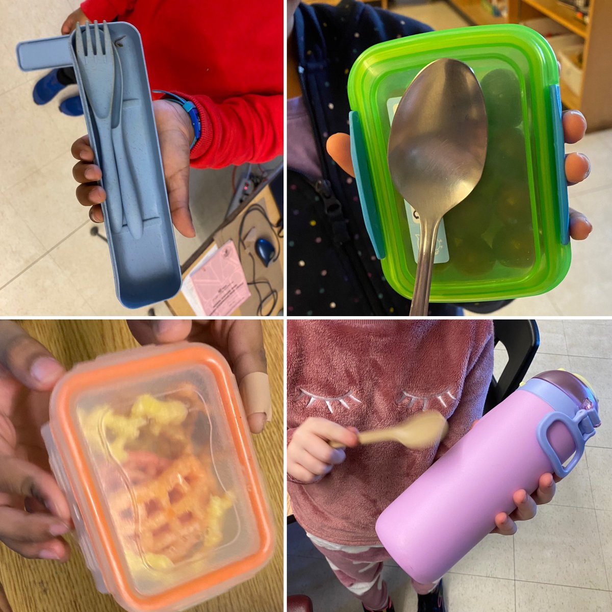 GordonSteam's tweet image. After our @EcoSchoolsTDSB kick-off assembly today @BeaumondeBHJMS, the Gr. 1s in Mrs. Shah’s class were so proud to show me their environmentally responsible lunches filled with reusable containers &amp;amp; cutlery! (Bonus: they identified the materials of these everyday objects!) ♻️