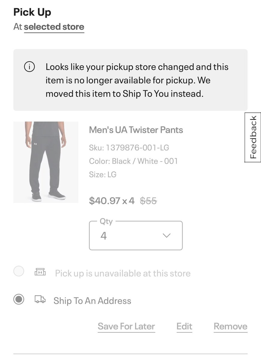 ⁦<a href="/UnderArmour/">Under Armour</a>⁩ Why can’t I remove these from my cart?