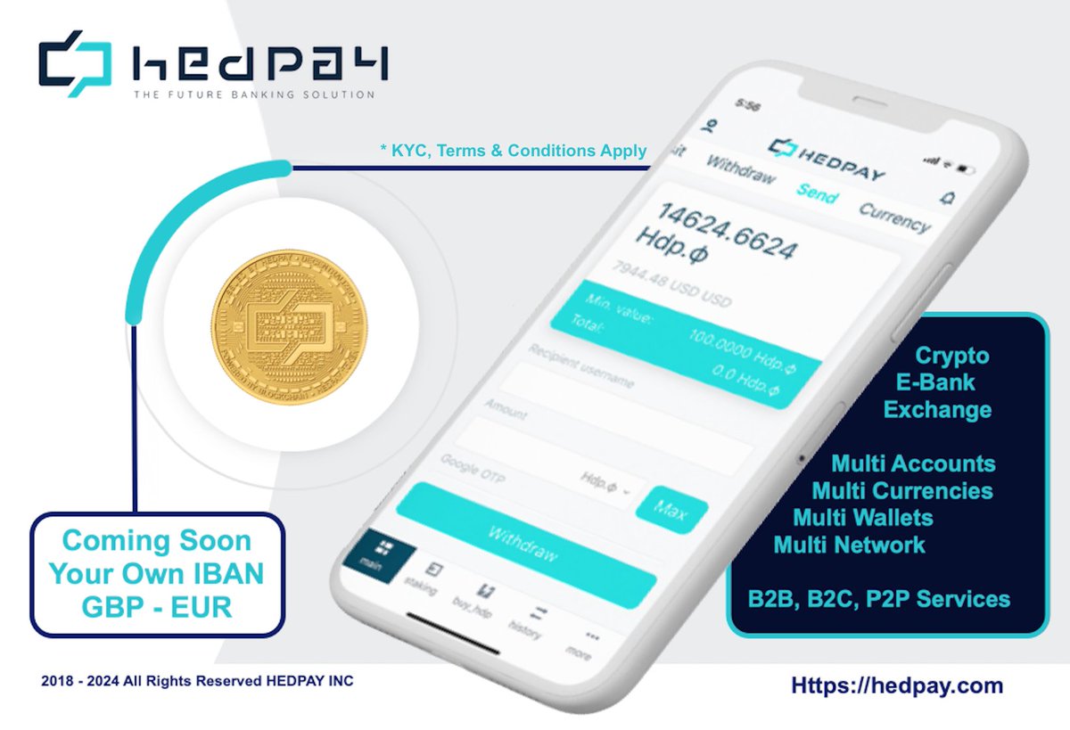 MyHEdpAY's tweet image. Banking Services for #Businesses &amp;amp; #Individuals

All In One #Banking #Crypto #Exchange &amp;amp; #Merchant #Gateway #Platform

Welcome to #Hedpay revolutionary all in one platform, where we seamlessly blend traditional banking services, #cryptocurrencies exchange &amp;amp; merchant gateway