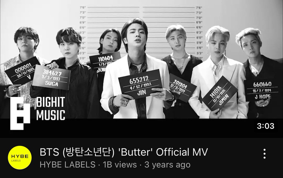 charts_k's tweet photo. “Butter” has surpassed 1 BILLION views on YouTube, @BTS_twt’s 7th MV to achieve this!

https://t.co/wxQB8T4JIe https://t.co/RVOOH7t3xZ