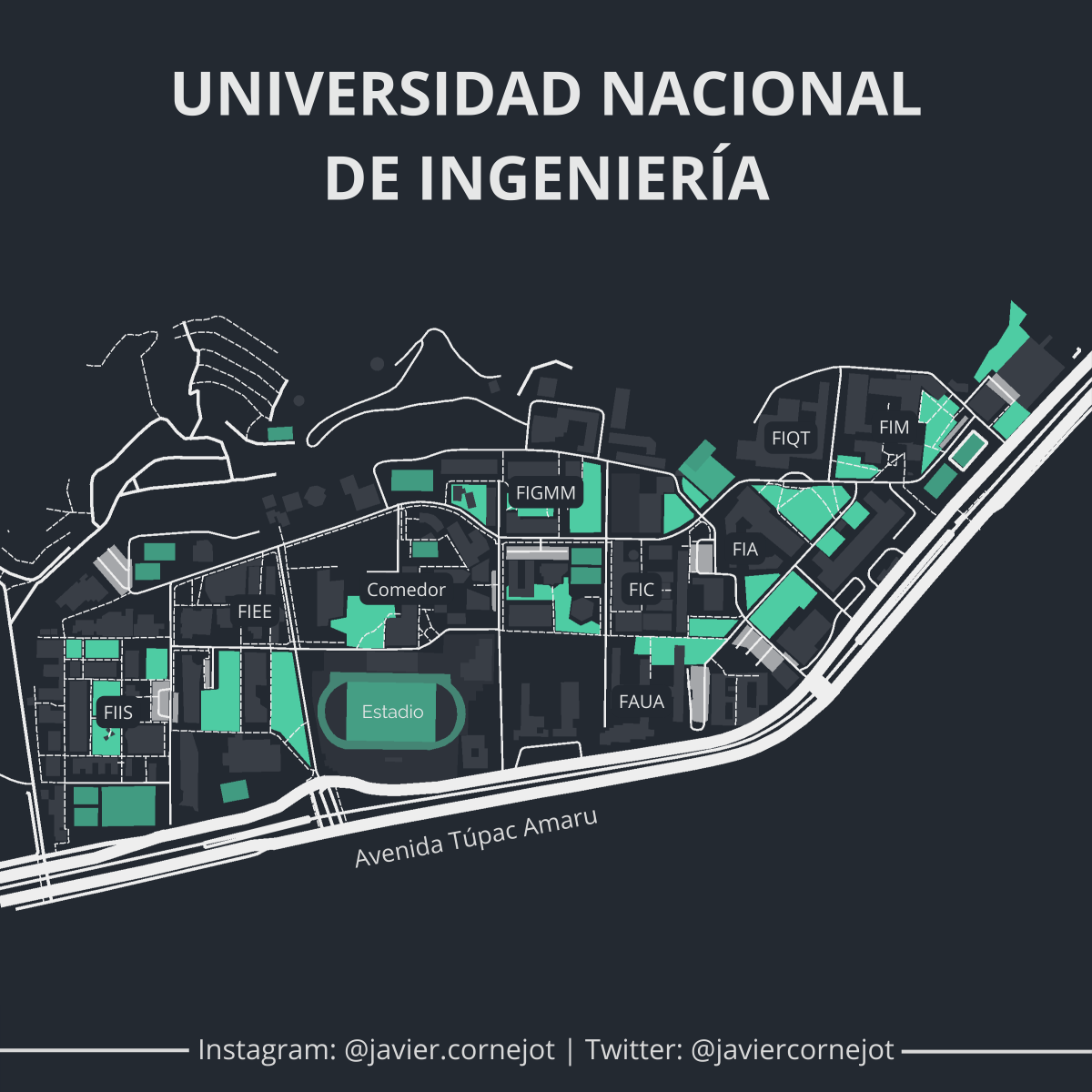 #30DayMapChallenge | Día 27 | Micromapeo.
Plano de la Universidad Nacional de Ingeniería.