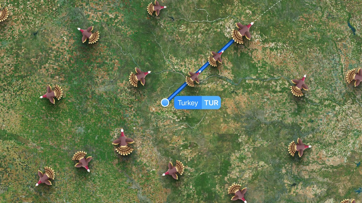 Happy Thanksgiving from all of us at Flighty! 🦃✈️

This Thanksgiving, each plane’s a turkey,
Tracking flights that are smooth or jerky.
So sit back and relax,
We’ve got all your tracks,
Gobbling updates with charm and some quirk-y!