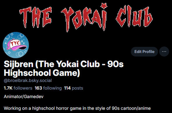 Sijbren (The Yokai Club - 90s Highschool Game) tweet media