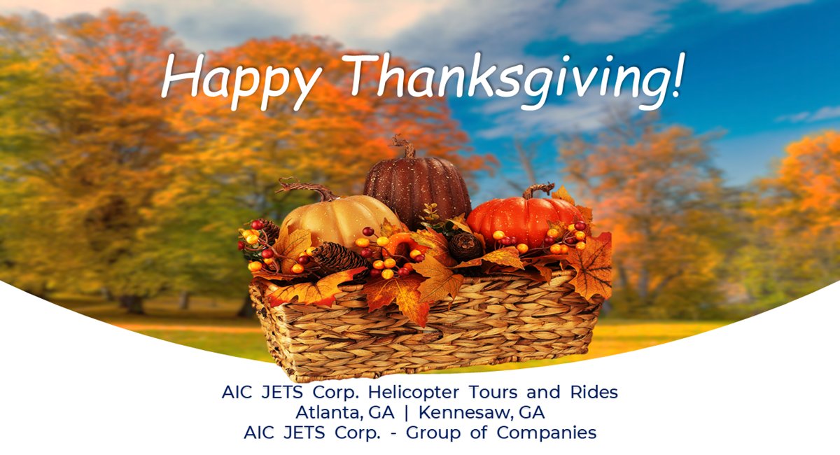 ATL_Heli_Tours's tweet photo. AIC JETS Corp. team wishes you a Happy Thanksgiving! We hope you enjoy a peaceful holiday with friends and family!

👋 🦃 ✈️ 🚁 ⛵️ ⚓️

AIC JETS Corp. Helicopter Tours and Rides

#AICJETSCorpHelicopters #Thanksgiving #Holidays #HolidaySeason #MariettaSquare #CobbCounty #Kennesaw https://t.co/khHA9C9ya1