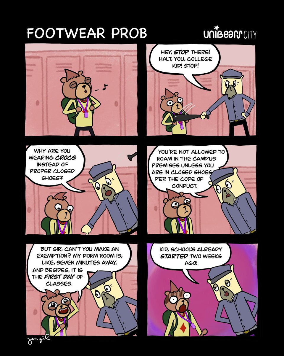 unibearscity's tweet photo. “FOOTWEAR PROB”

For more unbearable #comics, please follow @unibearscity ➡️ https://t.co/yjQSZaFN1R 🙏

#introvert #extrovert #bear #webcomicseries #comicstrip #digitalcomics #instacomics #otherhashtags https://t.co/GYFm4f9Mf1