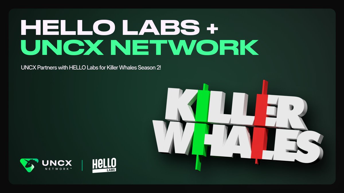 UNCX Network is proud to renew our partnership with <a href="/thehellolabs/">HELLO Labs</a> for Killer Whales Season 2!

With a potential reach of over 600M viewers, this initiative is set to redefine Web3 innovation, spotlighting pioneering projects on a global stage🐋

Here’s what’s coming 🧵