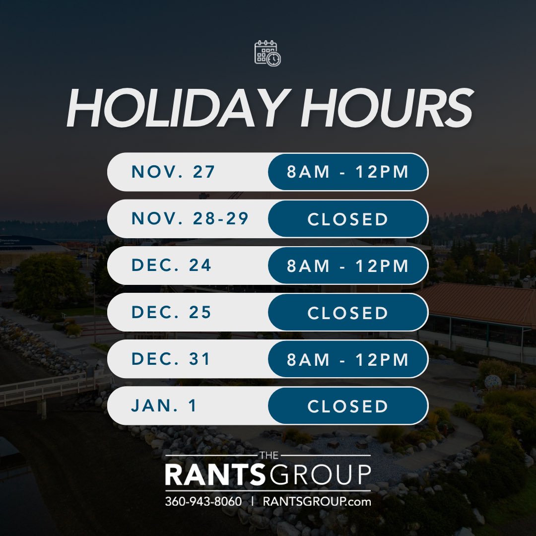 We’re adjusting our hours. Closing early at noon on the day before Thanksgiving, Christmas Eve, &amp; New Year’s Eve. Closed all day on Thanksgiving, the day after Thanksgiving, Christmas Day, and New Year’s Day.

#HappyHolidays #Thanksgiving2024 #Christmas2024 #NewYears2025