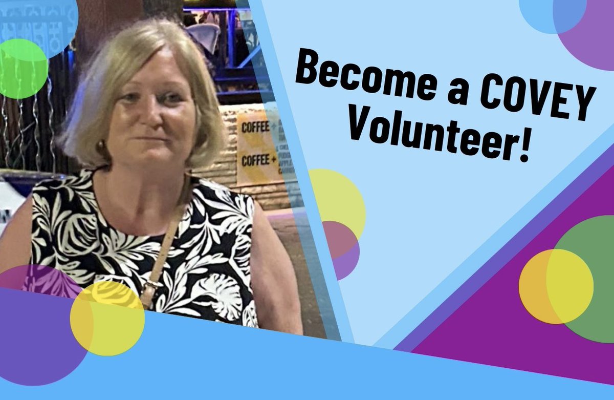 “I only give a little bit of my time, but I get so much more in return.”

Meet Libby, one of our amazing volunteers! Read more about her experiences as a COVEY Befriender/mentor here:

coveybefriending.org.uk/covey-news-art…

#lanarkshirevolunteer #coveycharity #scottishcharity #coveyvolunteer
