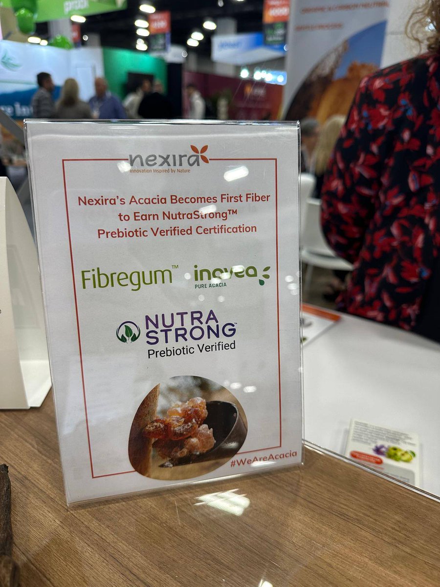 Pictured below is NutraStrong™ certified brand Nexira— their acacia ingredient is the first fiber to become certified under the NutraStrong™ Prebiotic Verified brand.

Congratulations to Nexira on their certification for their Acacia ingredient!
-
#Nexira #Acacia #AcaciaGum