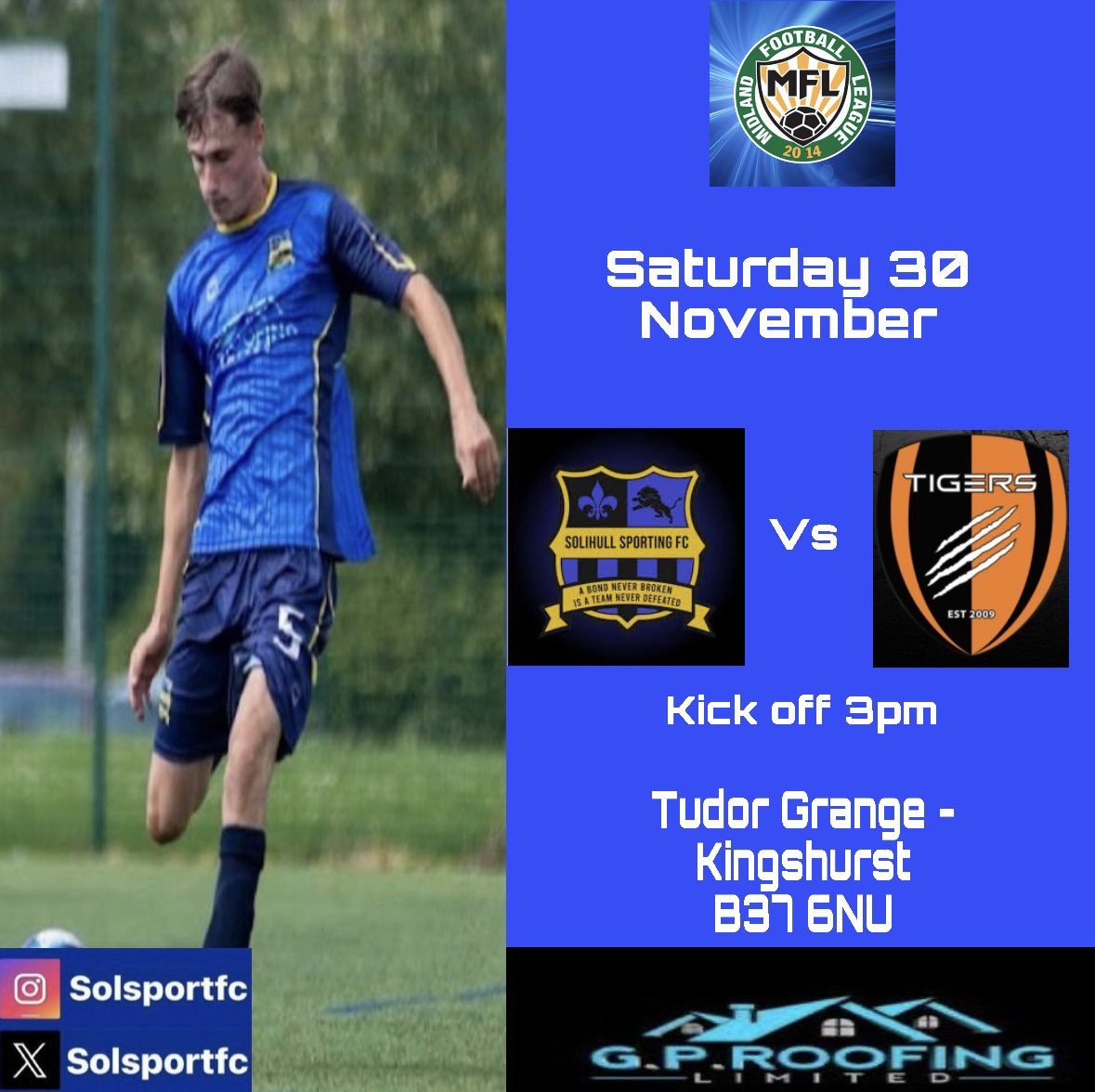 NEXT UP: We try again to return to league action on Saturday as we entertain <a href="/tigersmediatv/">Birmingham Tigers</a> at Tudor grange … come and support the lads 🔵🟡⚽️