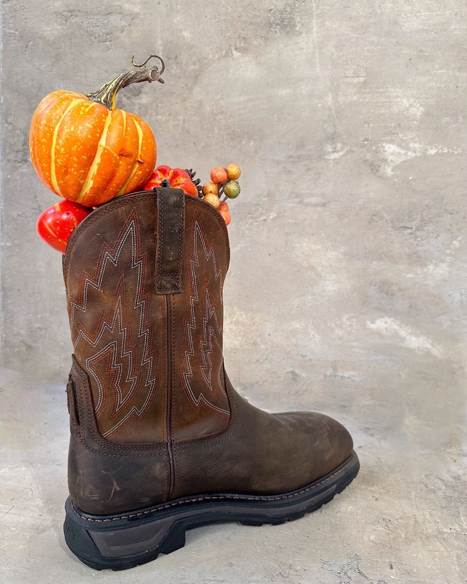 Ariat's tweet image. Happy Thanksgiving! Wishing you a bountiful holiday filled with family and friends (and boots). #AriatWork