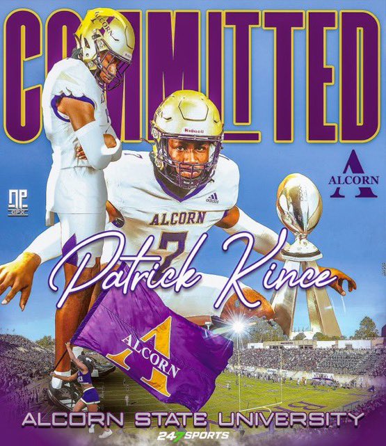 patrick kince (@kincepatrick) on Twitter photo In god hands✊🏾
#Committed
#BraveNation💜💛
<a href="/AlcornStateFB/">Alcorn Football</a>
<a href="/CoachWallaceASU/">D'Gary Wallace</a> <a href="/CoachCedThomas/">Coach Thomas</a> <a href="/Taylor_DwayneJr/">Coach Dwayne Taylor Jr</a> <a href="/Metcalf79/">Terrence “Bigcat” Metcalf</a> <a href="/DMNR_6/">Devin Rockette</a> <a href="/coach_wigginsnj/">Coach Wiggins</a> <a href="/CoachBHailey/">Brandon Hailey</a> In god hands✊🏾
#Committed
#BraveNation💜💛
<a href="/AlcornStateFB/">Alcorn Football</a>
<a href="/CoachWallaceASU/">D'Gary Wallace</a> <a href="/CoachCedThomas/">Coach Thomas</a> <a href="/Taylor_DwayneJr/">Coach Dwayne Taylor Jr</a> <a href="/Metcalf79/">Terrence “Bigcat” Metcalf</a> <a href="/DMNR_6/">Devin Rockette</a> <a href="/coach_wigginsnj/">Coach Wiggins</a> <a href="/CoachBHailey/">Brandon Hailey</a>