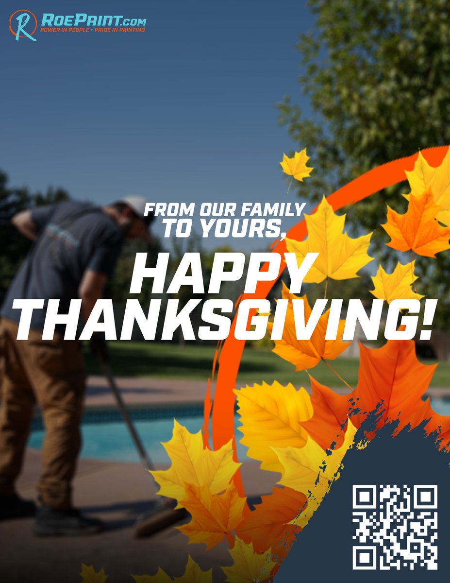 RoePaintFloors's tweet photo. Happy Thanksgiving from Roe Painting! 🧡 We’re grateful for our clients, partners, and team who make it all possible. Wishing you a holiday filled with warmth, gratitude, and connection. Here’s to a colorful year ahead! #Thanksgiving #Grateful #RoePainting https://t.co/HPOdPASHDJ
