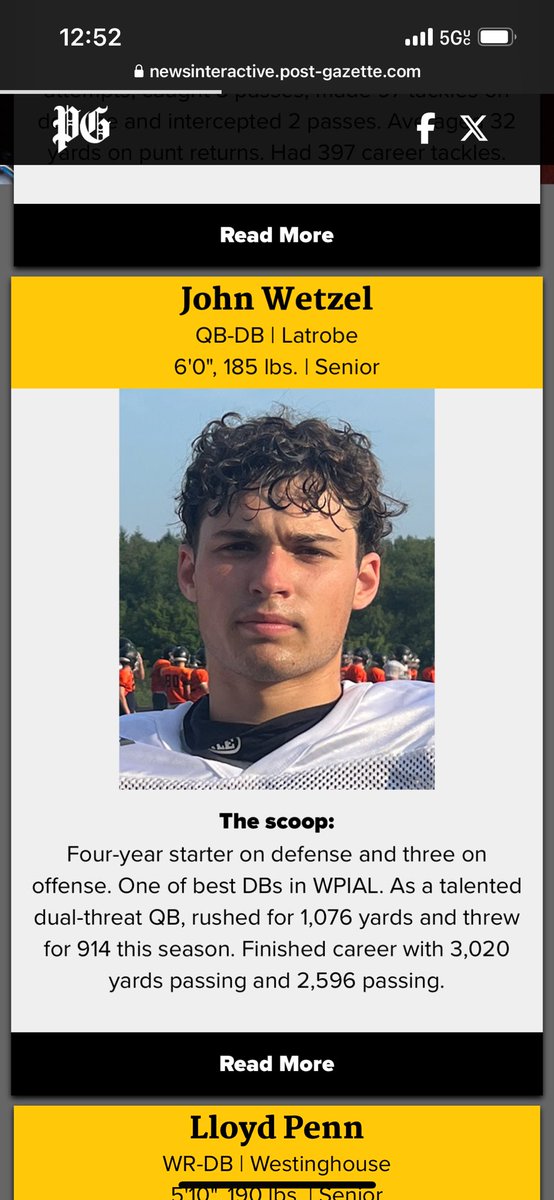 Very thankful to be named in the post gazette Fabulous 22!!🦃 <a href="/mwhiteburgh/">Mike White</a> <a href="/WPIAL_Insider/">WPIAL Insider</a>